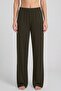 Egyptian Women's Viscose Straight Cut Bottom Pajamas Dark Khaki - 2