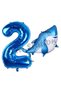 Shark Theme Balloon 2nd Birthday Balloon Set, Shark Themed Balloons and Navy Blue Number Balloons - 4