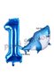 Shark Theme Balloon 1st Birthday Balloon Set, Shark Themed Balloons and Navy Blue Number Balloons - 4