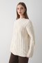 Women's Beige Knitted Patterned Sweater - 3