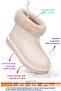 Waterproof Girls' Rain Snow Boots with Fur Inside