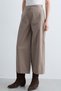 Women's High Waist Wide Leg Pants with Pocket Detail - Khaki - 3