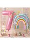 Rainbow 7 Year Old Balloon Set Mermaid Rainbow Concept Balloon and Pink Number Balloon