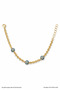 Gold Women's Bracelet with Evil Eye Beads and Stones