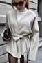 Cream Tie-Detail Relaxed Fit Cashmere Cardigan/Jacket - 2