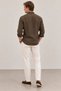 100% Pure Linen Relaxed Fit Long Sleeve Shirt Soil |   Mes128043-01 - 5