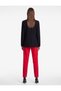 High Waist Regular Fit Crepe Fabric Ankle Length Cigarette Pants with Pockets - 3
