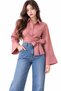 Tie-Up Shirt Trendy Buttoned Shirt - 2