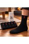 Unisex Thermal Towel Socks 5 Pairs Black Thick Winter Socks - 8
