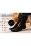 Unisex Thermal Towel Socks 5 Pairs Black Thick Winter Socks - 2