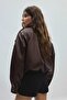 Women's New Season Viral Oversize Faux Leather Jacket - 3