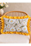Roza Ruffled Beige Yellow Throw Pillow Cover Daisy Pattern - 3