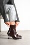 Women's Patent Leather Pointed Toe Thin Heeled Stylish Daily Winter Boots (9cm) - 4