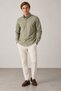Olive Rayon Fabric Regular Fit Long Sleeve Men's Shirt |   Mes1310164-1 - 2
