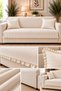 90X200 cm Minimal Ruffle Sofa Cover and 2 Pieces 40X40 cm Throw Pillow Covers Set - 2