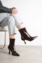 Women's Patent Leather Pointed Toe Thin Heeled Stylish Daily Winter Boots (9cm) - 8