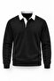 Luis Polo Yaka Thessaloniki Knitted Fabric Men's Sweatshirt - Black