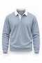 Luis Polo Collar Thessaloniki Knit Fabric Men's Sweatshirt - Cold Blue