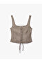 Modal Fabric Slim Fit Tie-Up U-Neck Sleeveless Crop Corset Bustier - 7