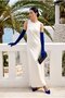 Elisabeth velvet opera gloves Cobalt Blue blue - 4