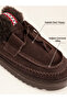 Women's Genuine Leather Faux Fur Brown Winter Slippers - Non-Slip and Lightweight Sole - 2