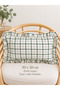 Lina 100% Linen Ruffled Ecru Green Striped Throw Pillow Cover 1 Piece - 2