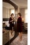 Claret Red Dressing Gown Set Super Solf Velvet Dressing Gown with Bustier Shorts Set - 6