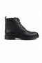 Men's Black Genuine Leather Boots with Fur Inside and Zipper and Laces 475 - 2