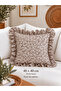 Cotton Cotton Fabric Brown Mini Floral Ruffle Throw Pillow Cover 1 Pc - 2