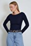 Basic Boat Neck Slim Fit Blouse - 6