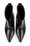 Artemis Series Rustic Black Patent Leather Pointed Toe Heeled Women's Boots - 6