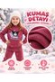 Girl's Kuromi Sanrio Printed 3-Yarn Fleece-Lined Winter Tracksuit Set