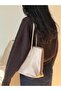 Women's Beige Eda Model Suede Large Bag - 4