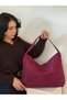 Women's Burgundy Fulya Model Casual Suede Shoulder Bag - 3
