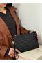 Women's Black Sparkling Embossed Portfolio & Clutch Bag - 2