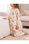 Girls' Strawberry Patterned Long Sleeved Pajama Set - 4