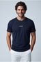 J&J Jjmine Men's Logo Back Logo Printed T-Shirt Navy Blue A3333