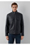 Black Faux Leather Jacket Regular Fit / Normal Cut 0110888-71379 - 3