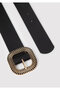 Black Faux Leather Belt 1914191-900 - 3