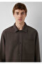 Tencel ™ ) Lyocell Blended Brown Shirt Loose Fit / Relaxed Fit 0212121-70220 - 6