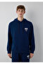 Logo Printed Hooded Navy Blue Sweatshirt 0S10656-89353 - 4