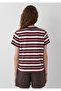 Burgundy Striped T-Shirt Regular Fit / Normal Cut 1614188-87982 - 5