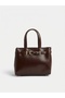 Women's Orchid Model Belt Detailed Adjustable Strap Handbag - 2