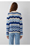 Navy Blue Jacquard Sweater Regular Fit / Normal Cut 1710974-91041 - 6
