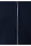 Textured Zippered Navy Blue Top Slim Fit / Narrow Cut 1613383-80872 - 7