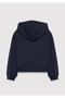 M7S10188 Printed Hooded Zippered Girls' Sweatshirt Dark Blue - 4