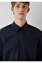 Navy Blue Shirt with Pockets Loose Fit / Relaxed Comfortable Cut 0212126-91564 - 6