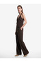 V-Neck Viscose Blend Sleeveless Blouse with Metal Accessories - 3