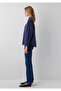 Tencel ™ ) Lyocell Blended Navy Blue Shirt Oversize / Wide Cut 1220468-81617 - 4
