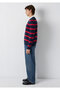 Striped Navy Blue Knitwear Polo 0710440-90367 - 5